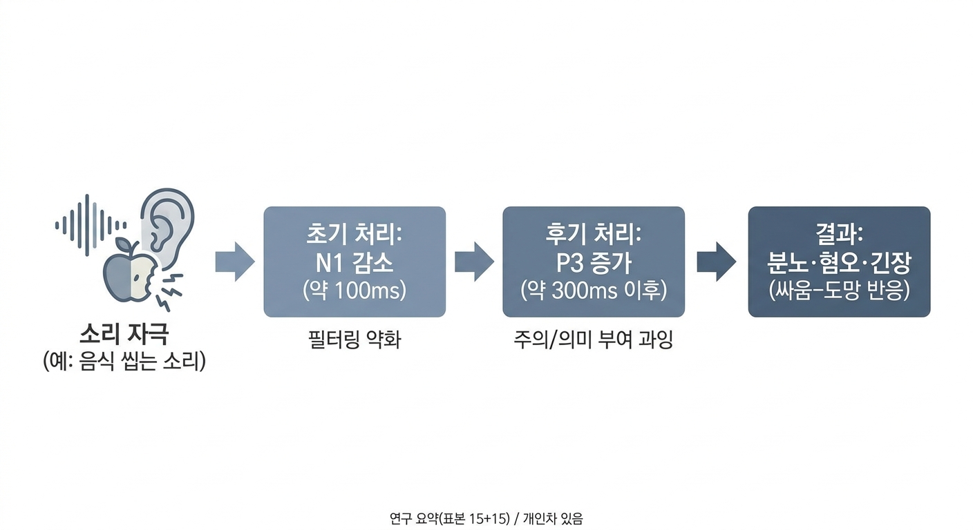 미소포니아 뇌 반응 다이어그램