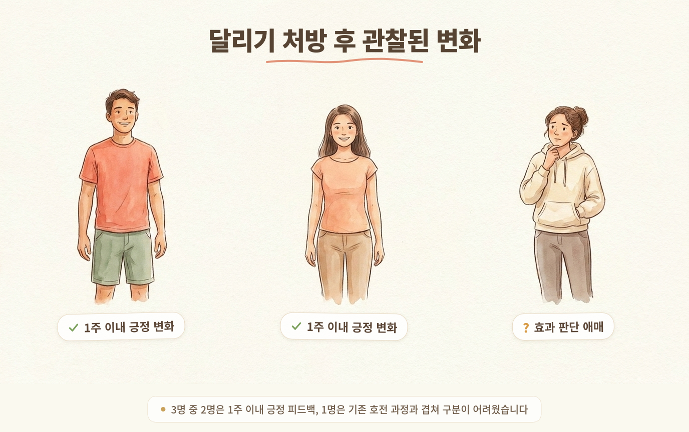 달리기 처방 후 관찰된 미소포니아 증상 변화 정리